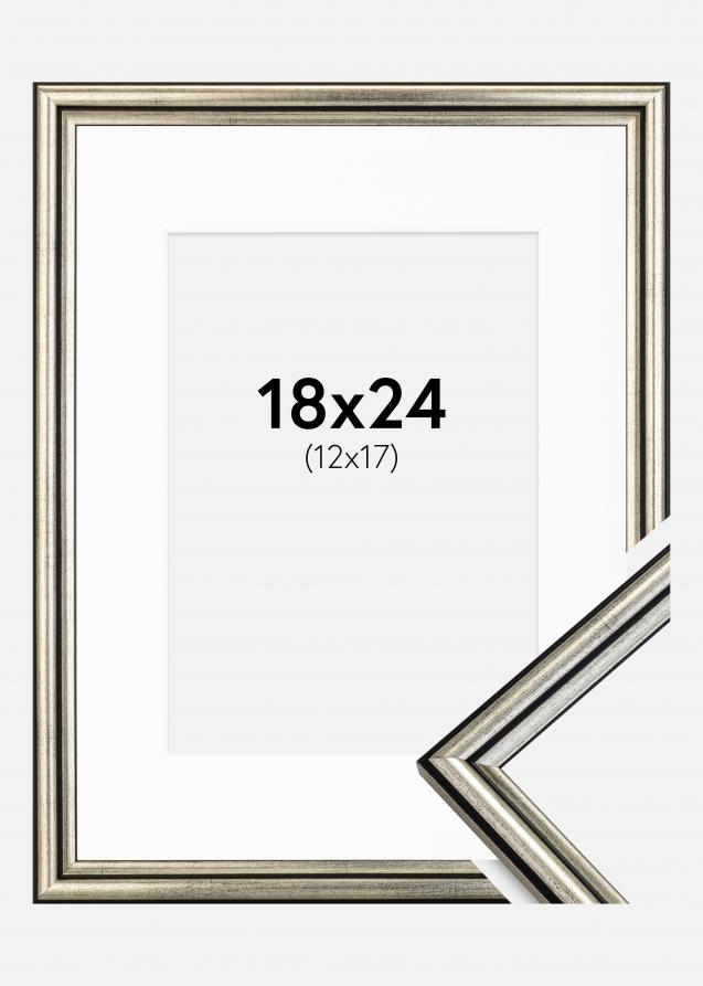 Ram Horndal Silver 18x24 cm - Passepartout Vit 13x18 cm