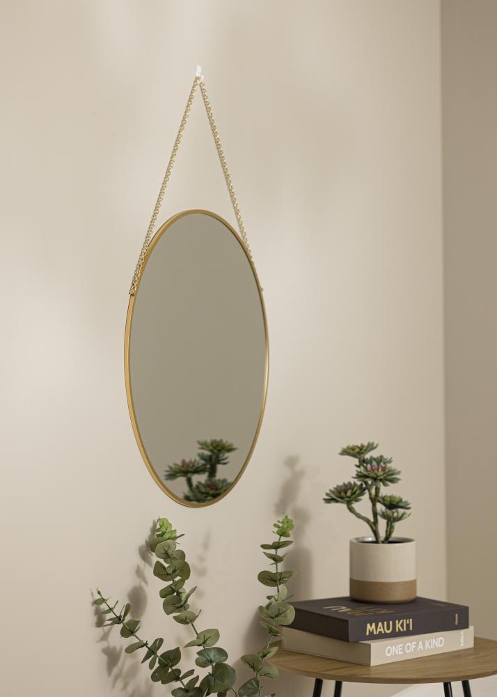 Rund Spegel Modern Guld 60 cm 