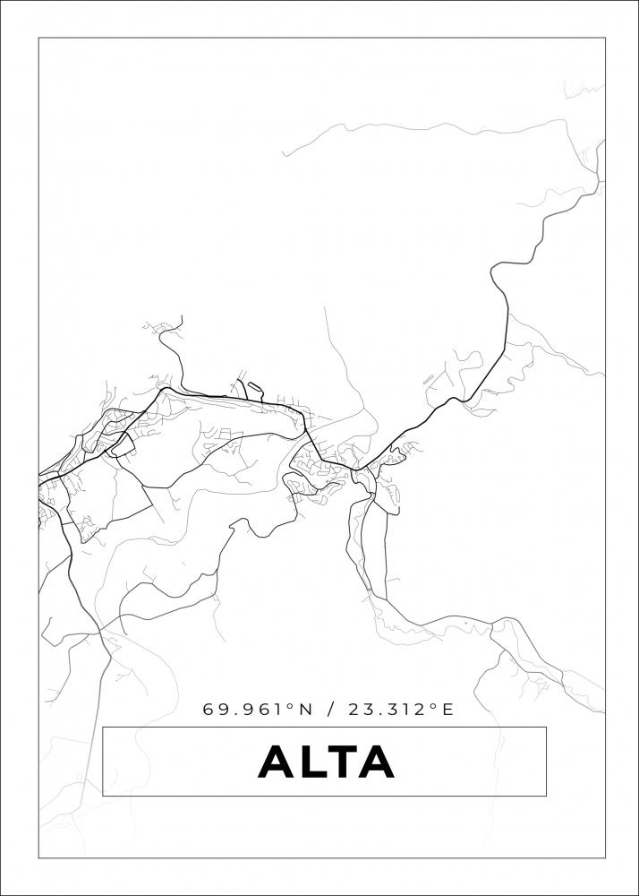 Karta - Alta - Vit Poster