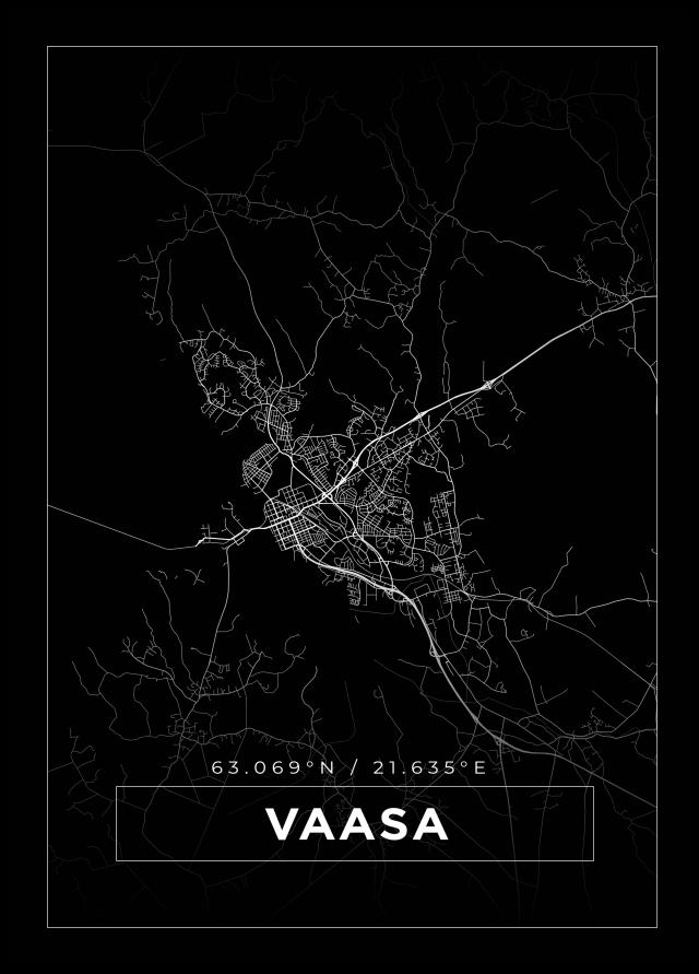 Karta - Vaasa - Svart Poster