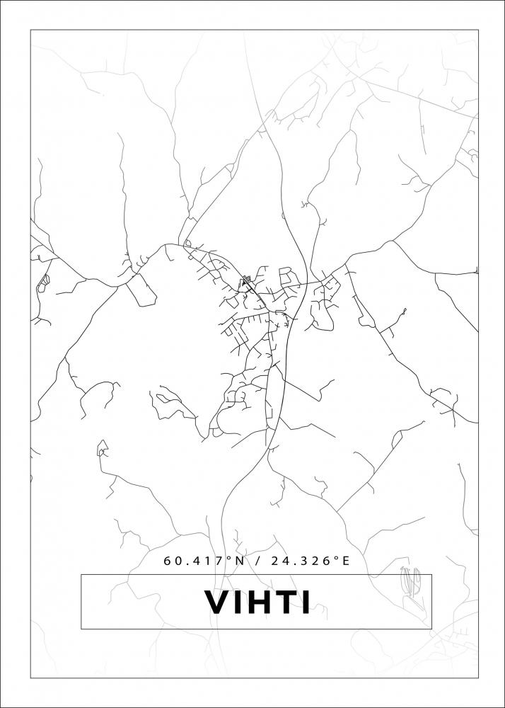 Karta - Vihti - Vit Poster