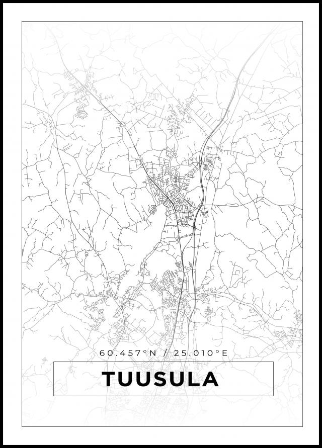 Karta - Tuusula - Vit Poster