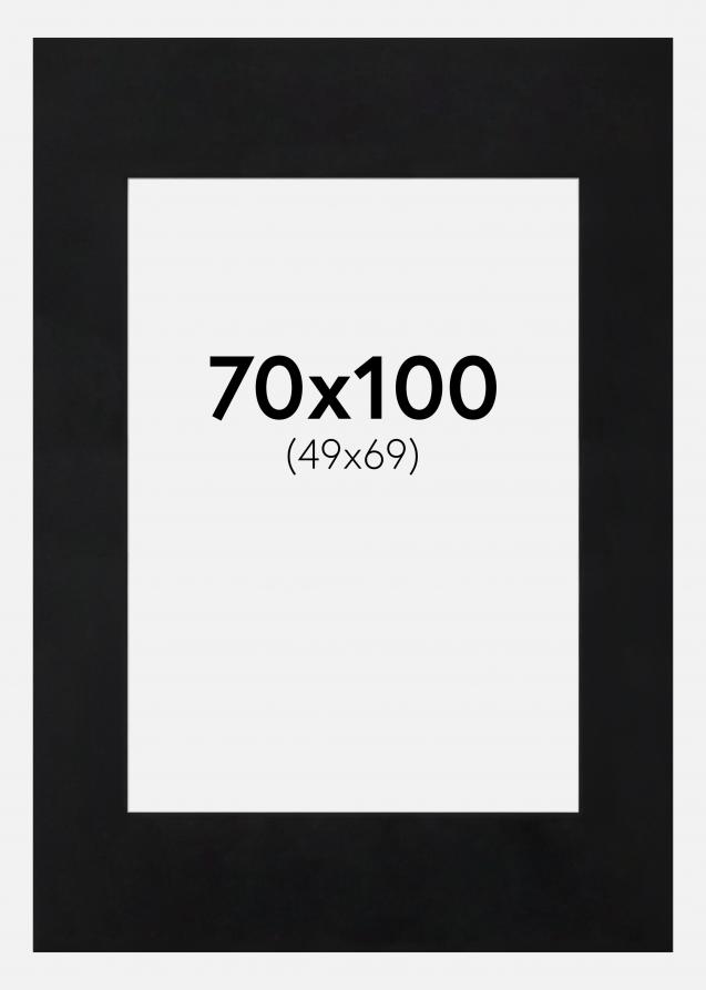 Passepartout Svart Standard (Vit kärna) 70x100 cm (49x69)