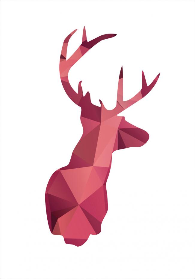 Deer - Burgundy Poster