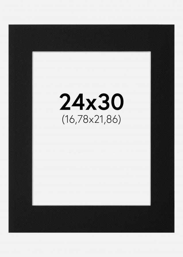 Passepartout Svart (Vit kärna) 24x30 cm (16,78x21,86)