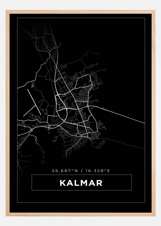 Karta - Kalmar - Svart Poster