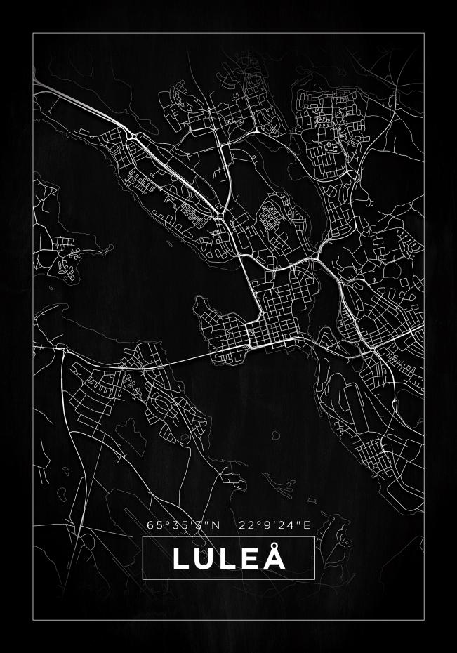 Karta - Lule - Svart Poster
