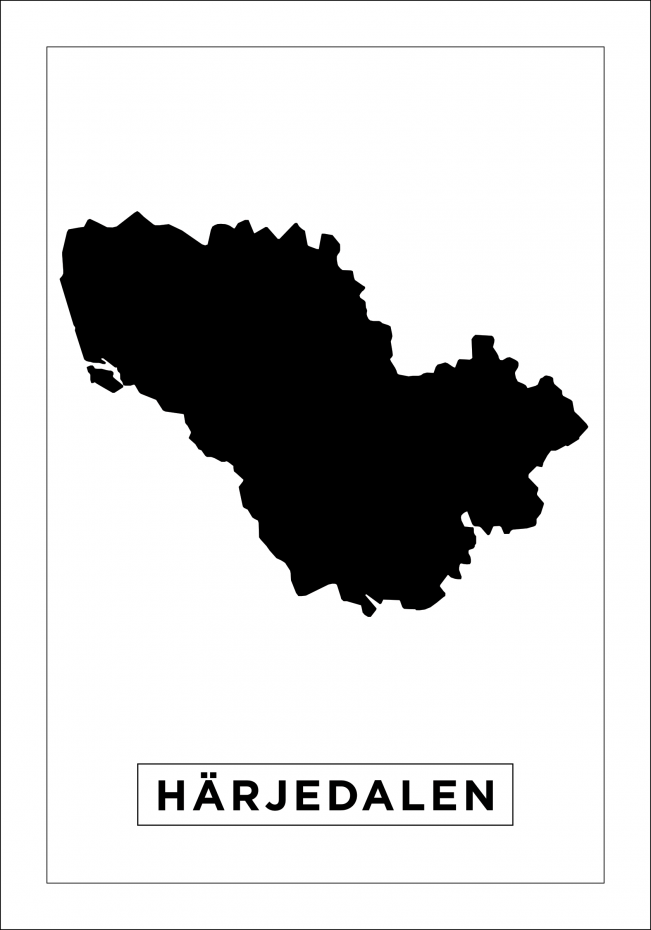 Karta - Hrjedalen - Vit Poster