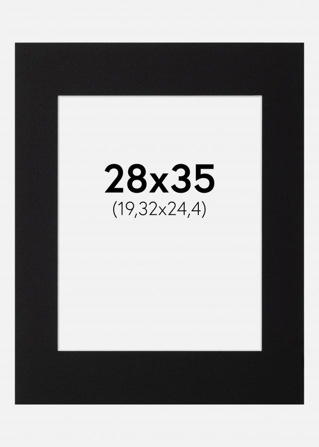 Passepartout Svart (Vit kärna) 28x35 cm (19,32x24,4)