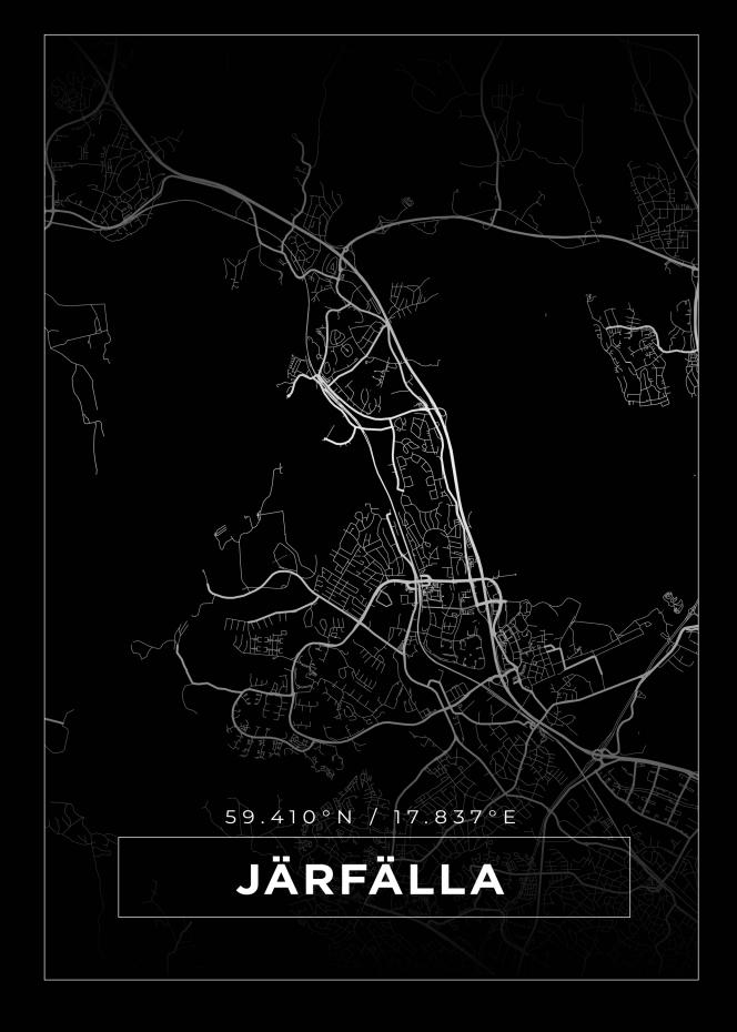 Karta - Jrflla - Svart Poster