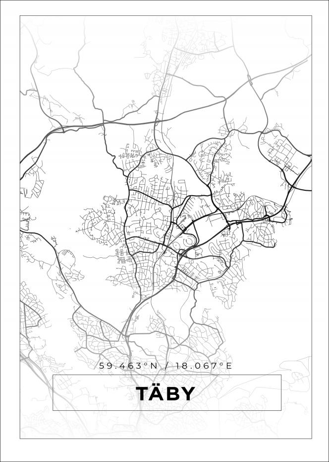 Karta - Tby - Vit Poster