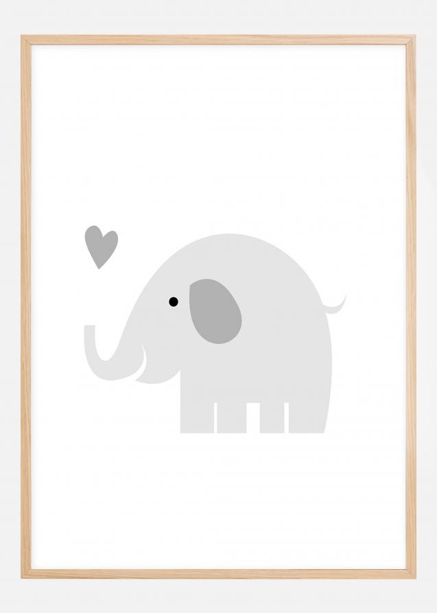Elefant Solo - Dimgrå Poster