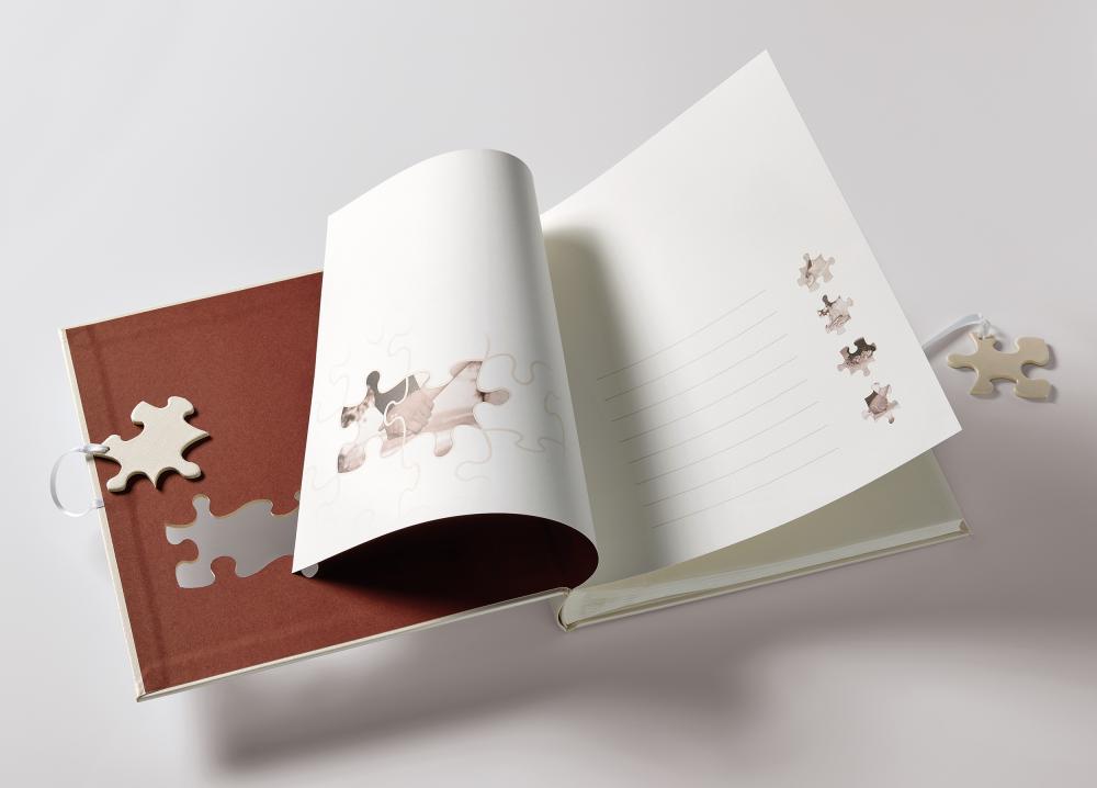 Puzzle Wedding Album - 28x30,5 cm (60 Vita sidor / 30 blad)