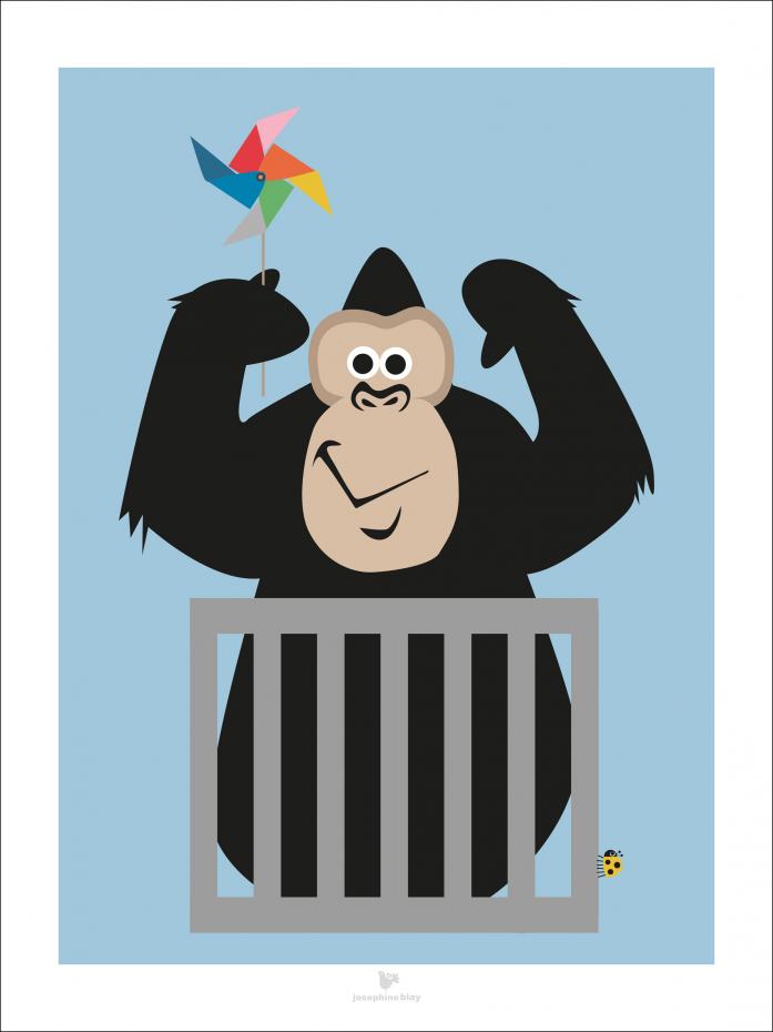 Gorilla - Blue Poster