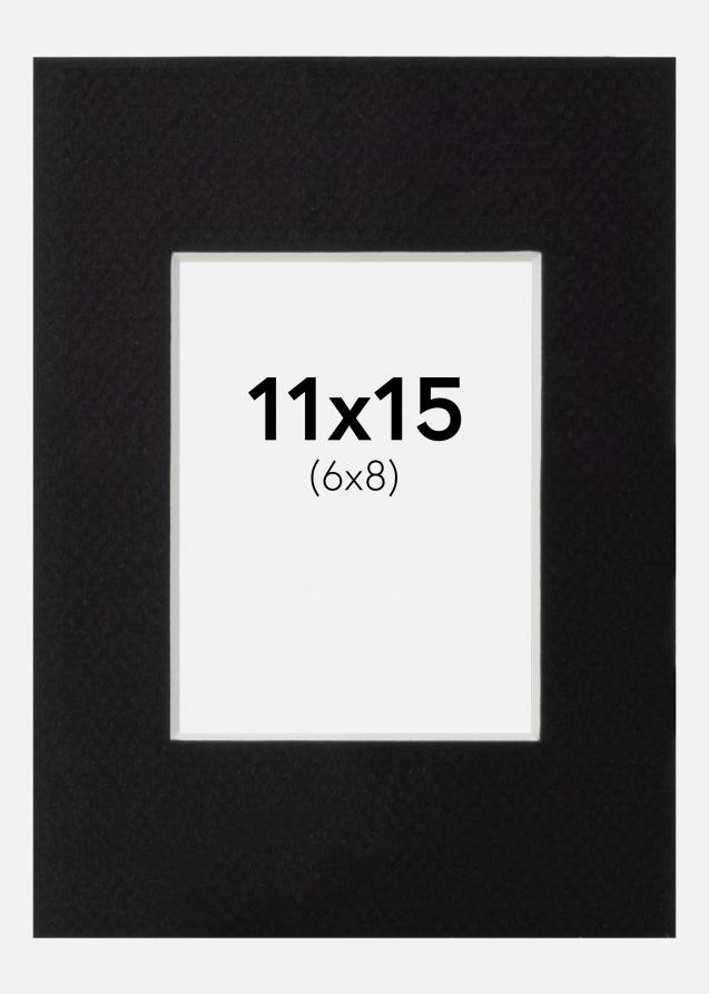 Passepartout Svart Standard (Vit kärna) 11x15 cm (6x8)