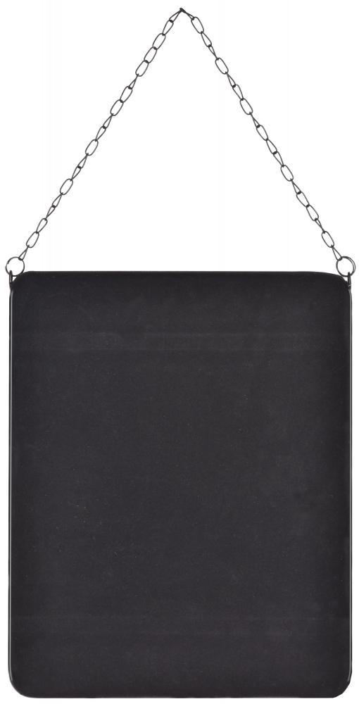 Spegel Kariba Black Rectangular With Metal Chain Hanger 30x37 cm