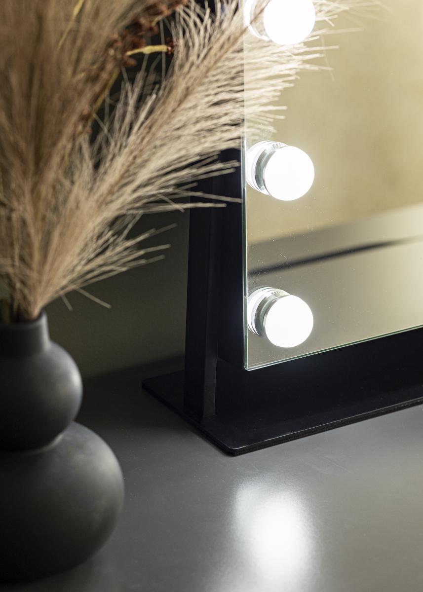 KAILA Sminkspegel Soft Corner LED Svart 60x52 cm