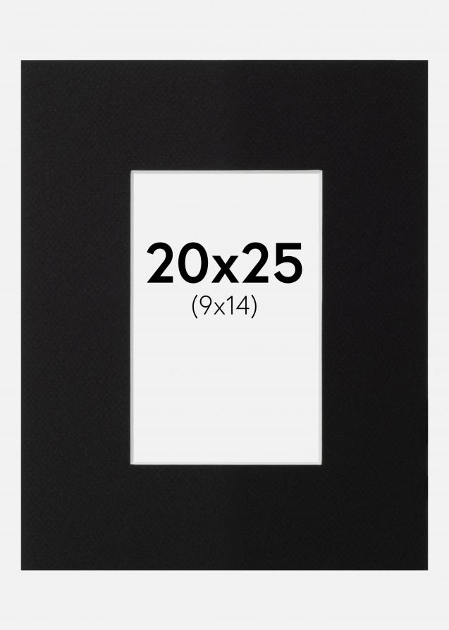 Passepartout XL Svart (Vit kärna) 20x25 cm (9x14)