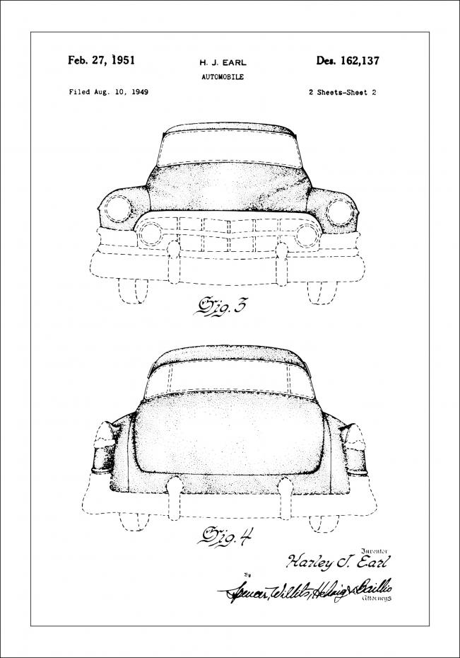Patentritning - Cadillac II Poster