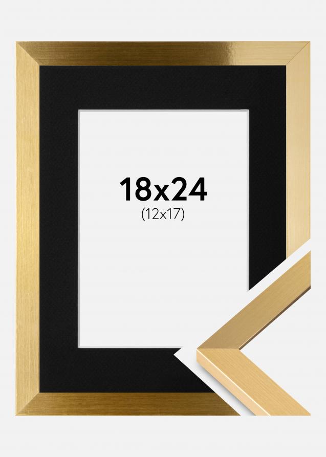 Ram Selection Guld 18x24 cm - Passepartout Svart 13x18 cm