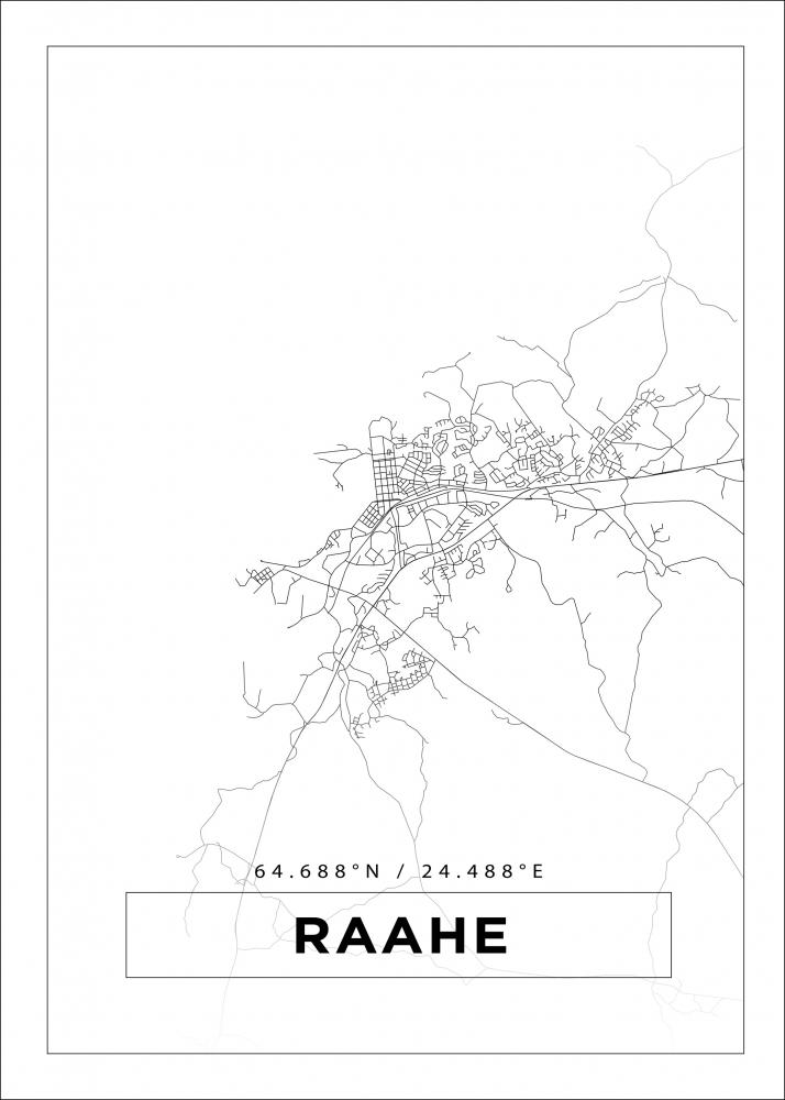 Karta - Raahe - Vit Poster
