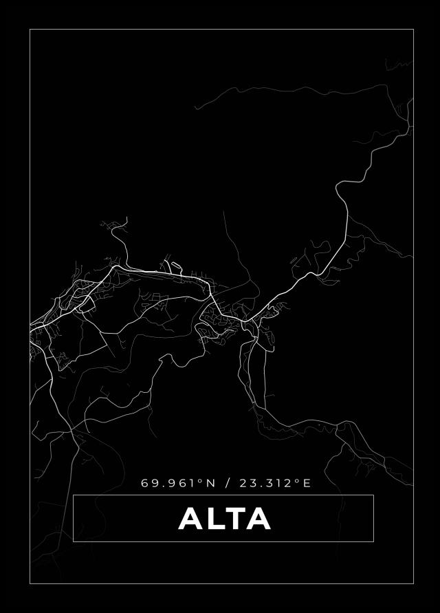 Karta - Alta - Svart Poster