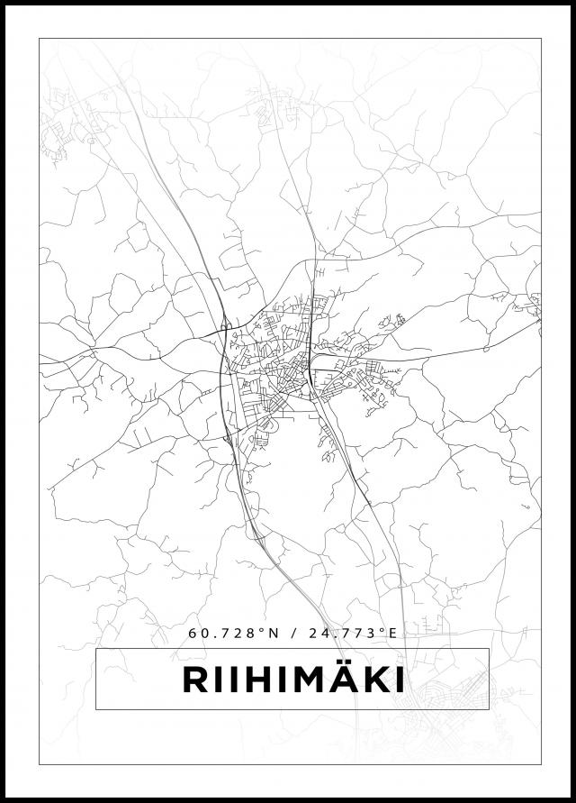 Karta - Riihimäki - Vit Poster