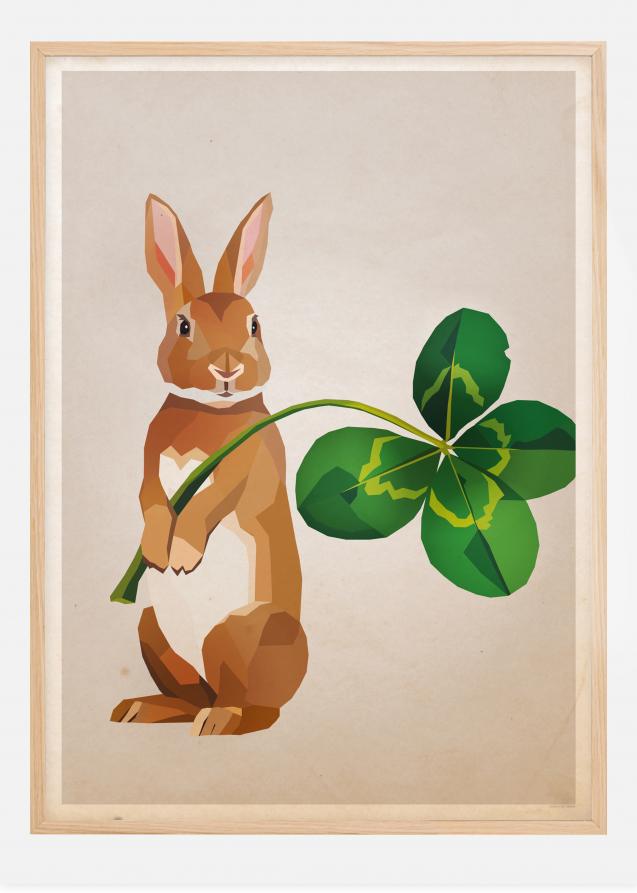 Rabbit with clover Poster