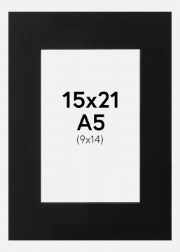 Passepartout Svart (Svart kärna) 15x21 cm (9x14)