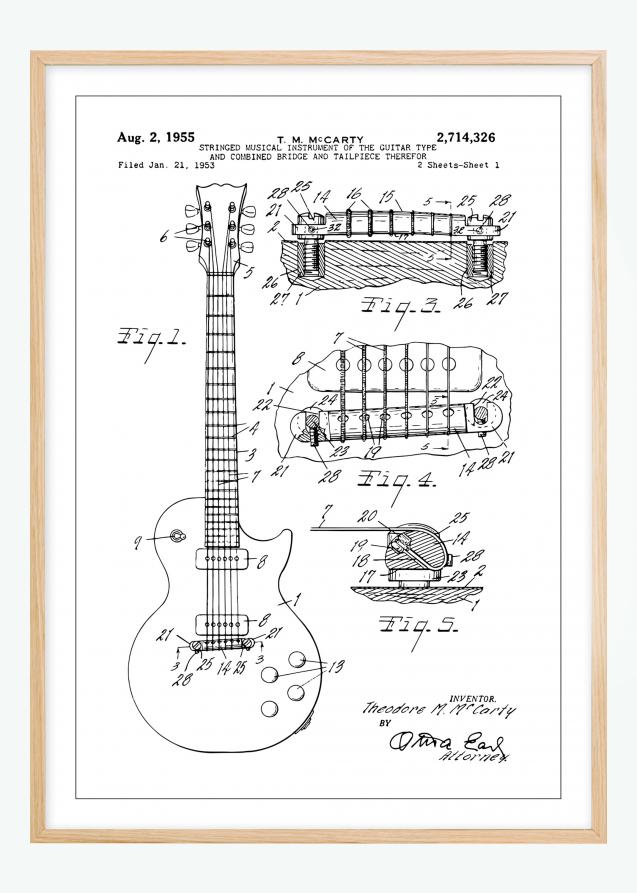 Patentritning - Elgitarr I Poster