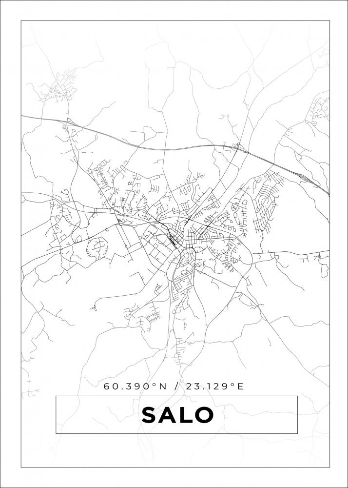 Karta - Salo - Vit Poster