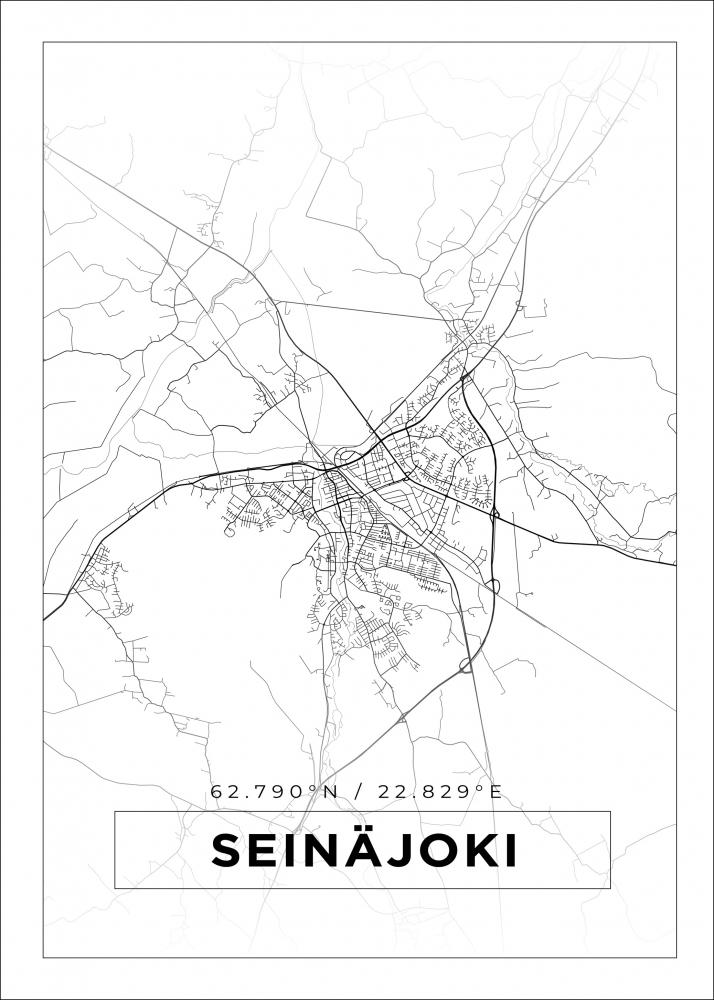 Karta - Seinjoki - Vit Poster