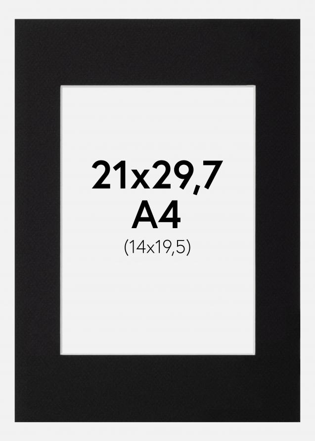 Passepartout Canson Svart (Vit kärna) A4 21x29,7 cm (14x19,5)