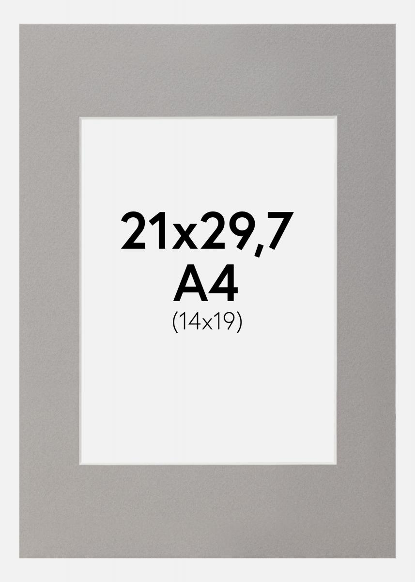 Passepartout Grå A4 21x29,7 cm (14x19)