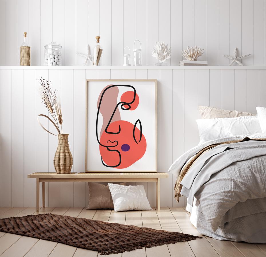 Abstract Face - Red III Poster