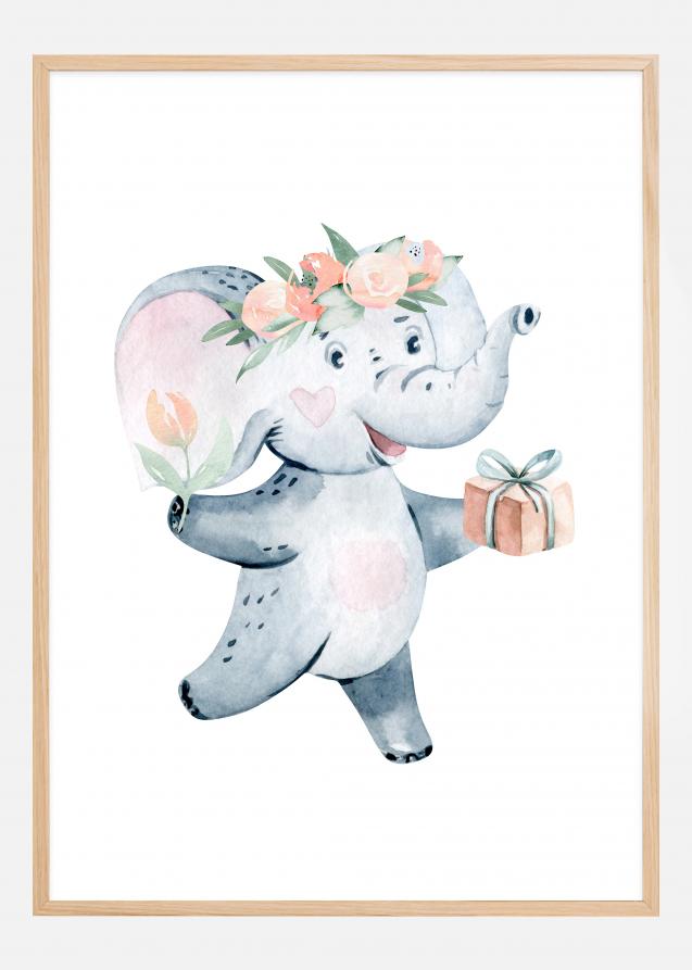 Flower Elephant Poster