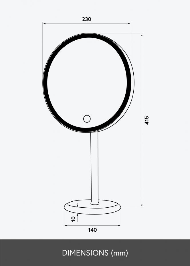 KAILA Sminkspegel Pillar LED Magnifying 20 cm 