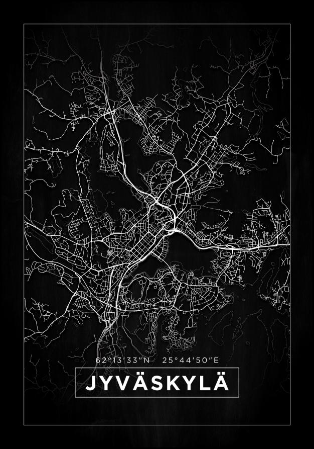 Karta - Jyväskylä - Svart Poster