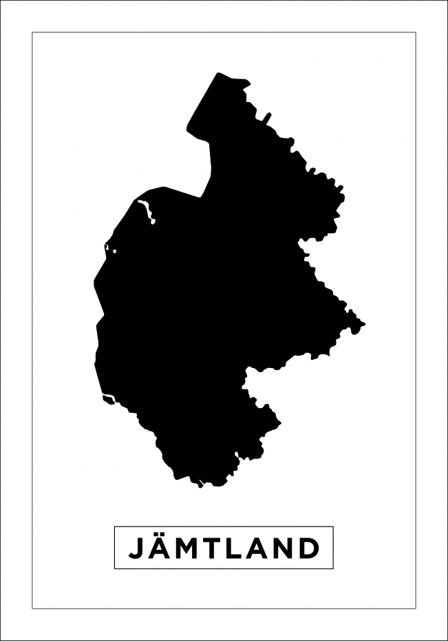 Karta - Jmtland - Vit Poster