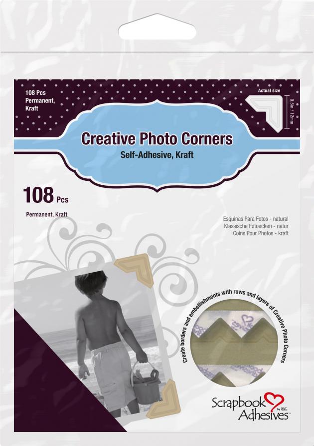 3L Creative Photo Corners Brun - 108 st
