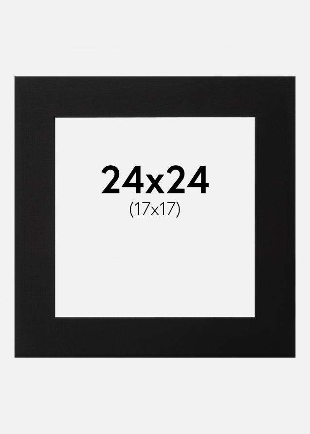 Passepartout Svart (Svart kärna) 24x24 cm (17x17)