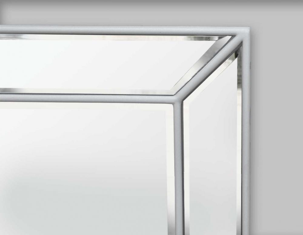 Spegel Pimlico Glass Panelled Wood Misty Vit 69x94 cm