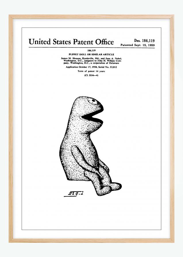 Patentritning - Mupparna - Kermit I Poster
