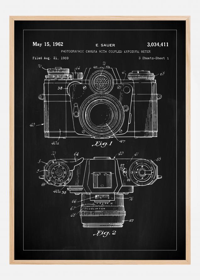 Patentritning - Kamera I - Svart Poster