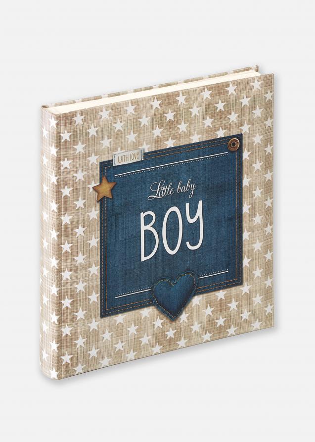 Little Babyalbum Boy Blå - 28x30,5 cm (50 Vita sidor / 25 blad)