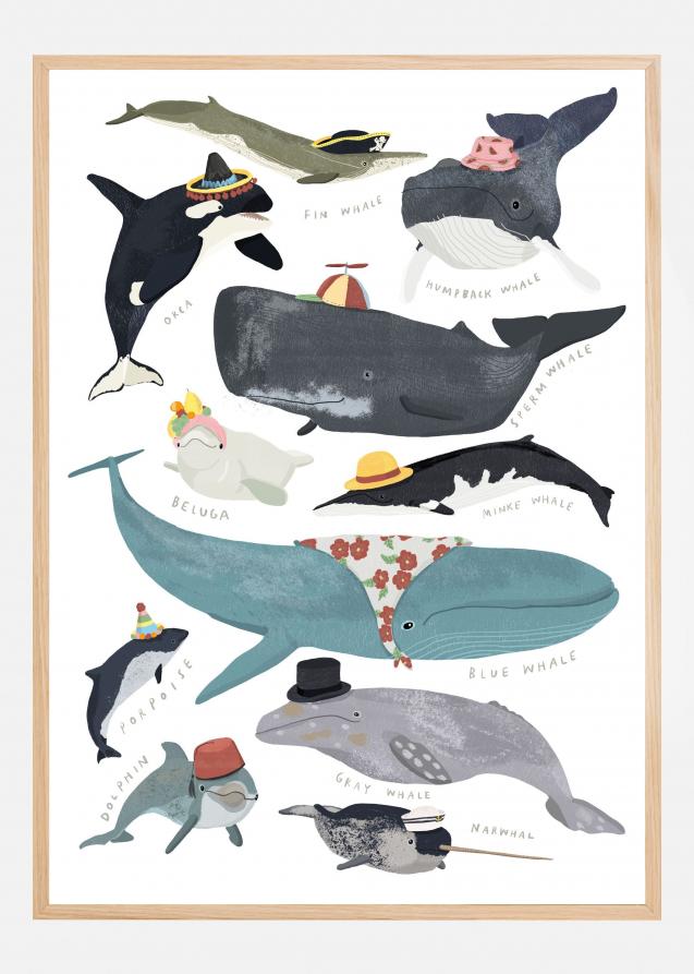 Whales In Hats Poster