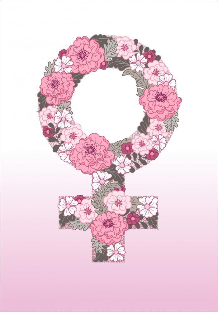 Feminist flower pink Poster