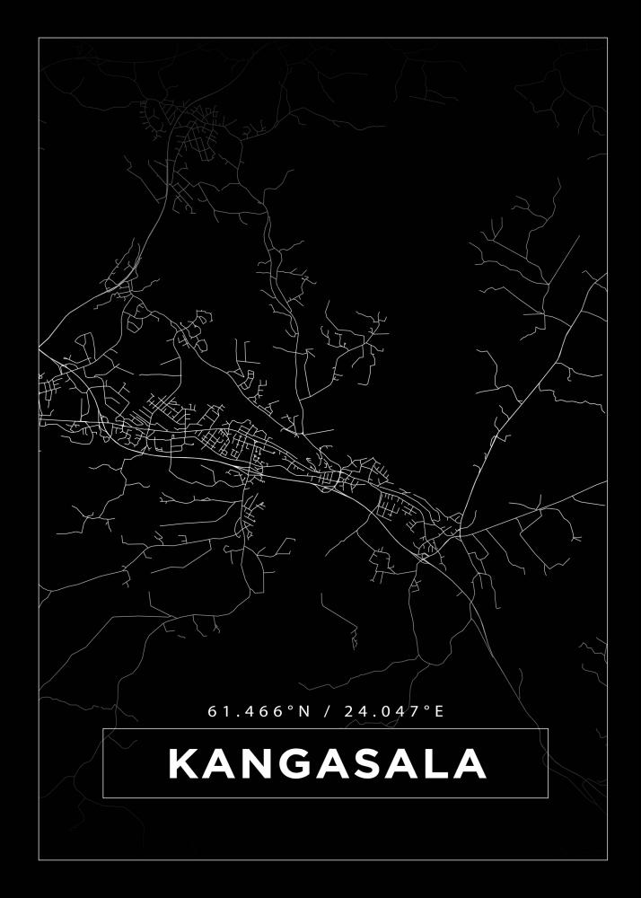 Karta - Kangasala - Svart Poster
