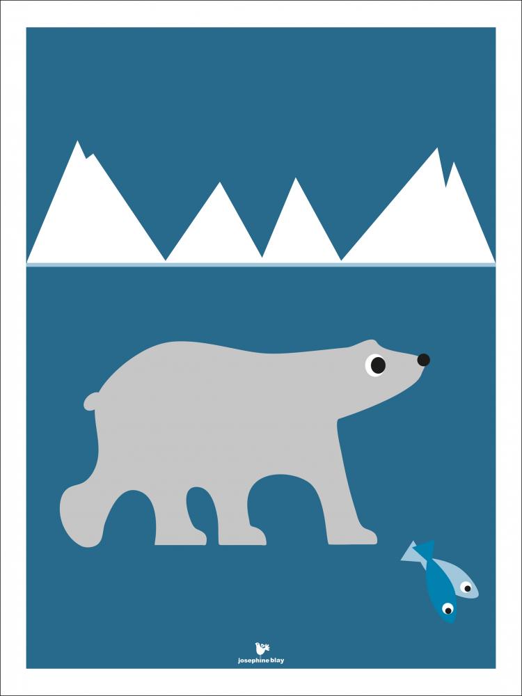 Polar bear - Blue Poster