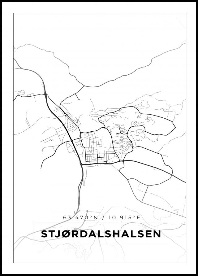 Karta - Stjørdalshalsen - Vit Poster